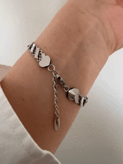 VIP SILVER YAN ŞERİTLİ BİLEKLİK