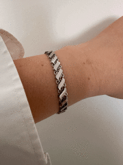 VIP SILVER YAN ŞERİTLİ BİLEKLİK