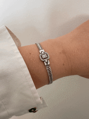 VIP SILVER ORTASI BAGET TAŞ BİLEKLİK