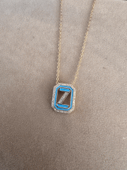 TURKUAZ Z HARFİ KOLYE