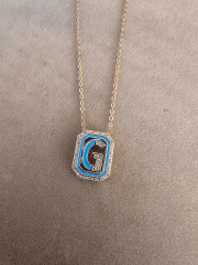 TURKUAZ G HARFİ KOLYE