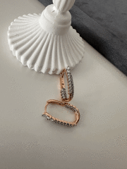 VIP SİLVER TAŞLI DİKDÖRTGEN KÜPE