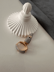 VIP SİLVER TAŞLI ELİPS KÜPE