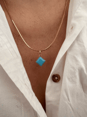 VIP MAVİ TAŞLI KOLYE