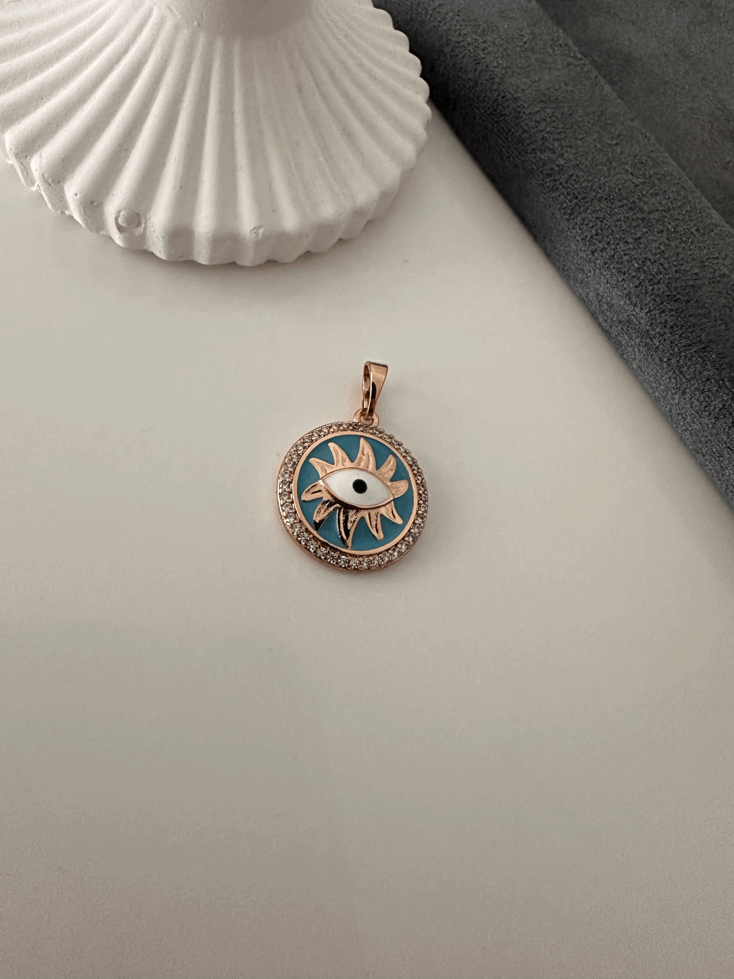 VIP TURKUAZ GÜNEŞ KOLYE UCU