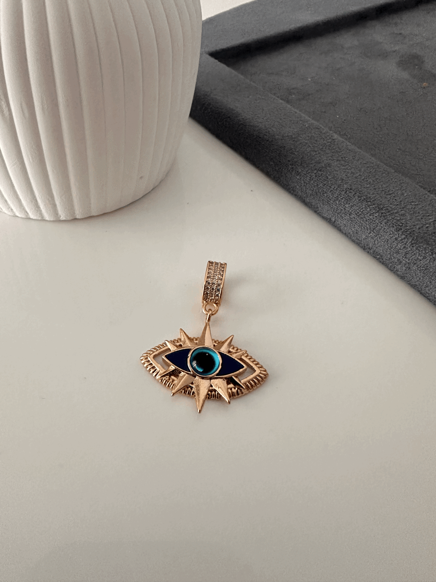 VIP LACİVERT GÖZ KOLYE