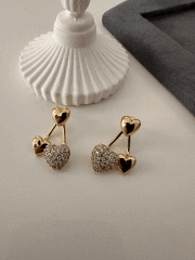VIP 14 K ÇİFT KALP KÜPE